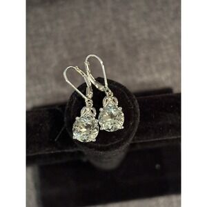 Green Amethyst (Prasiolite) Drop Earrings Sterling Silver - Van Courtland Blue